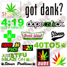 50 Random 420 Rasta Vinyl Decal Stickers Pack...