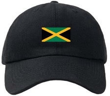 Jamaica Flag Black Baseball Cap Personalization Available