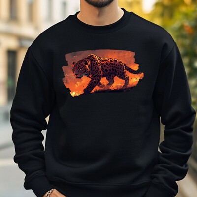 Leopard Anime Style Sweatshirt Cosy and Perfect for Any Occasion S to 4XL