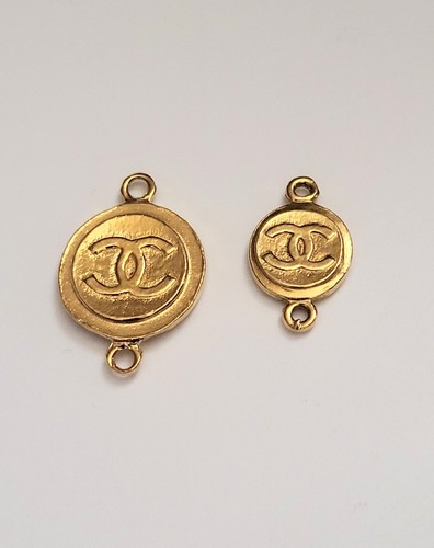 2 Chanel Classic Vintage CC Charms Pendants Large & Medium