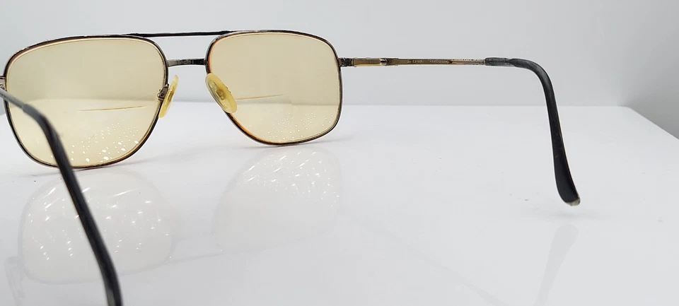 Vintage Guy Laroche GL303 Gunmetal Gold Pilot Metal Sunglasses Japan FRAMES ONLY - Image 3 of 4