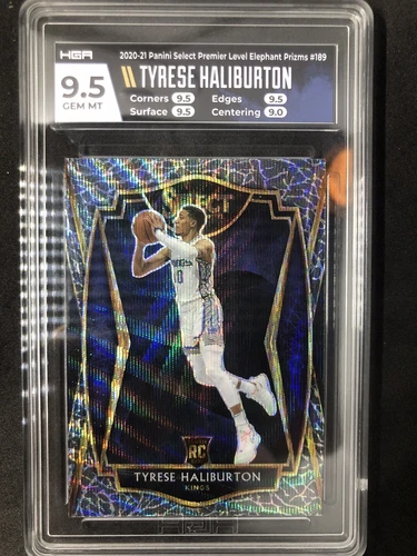 2020-2021 Select Tyrese Haliburton 189 Premier Level Elephant Prizm HGA 9.5 GEM