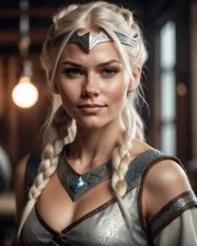 GORGEOUS CUTE SEXY SCANDINAVIAN LADY 8X10 FANTASY PHOTO ART HIGH-QUALITY