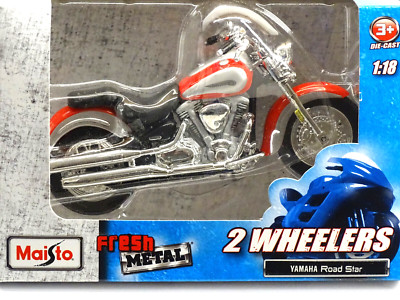 Maisto 2 Wheelers 1:18 Yamaha Road Star  Motorrad  #34021 Fresh Metal in OVP