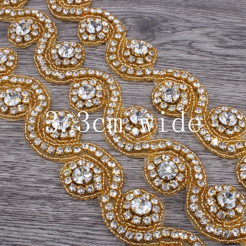 Fantasia de noiva 1 ano aparar miçangas bling costurar na base apliques de cristal strass - Imagem 4 de 4