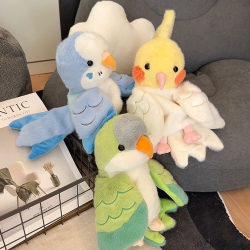 Kawaii Cockatiel Budgerigar Monk Parakeet Hand Puppet Bird Soft Stuffed Toy _ga - Photo 5/18
