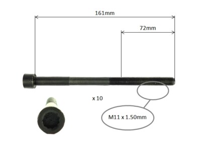 CYLINDER HEAD BOLT SET FOR TOYOTA CAMRY ACV36, AVC40 2.4L 2AZ-FE 9/02-11