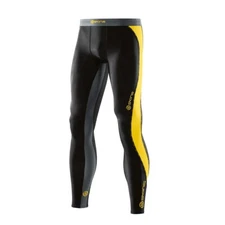 SKINS DNAMIC MENS COMPRESSION LONG TIGHTS - BLACK / CITRON HOT BARGAIN
