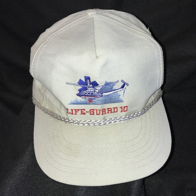 LifeGuard 10 Helicopter Ball Cap Trucker Hat Snapback Adj Gray Medical