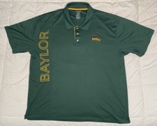 Baylor University Bears Football 2XL Green Shirt Mens XXL Polo Mesh Knit