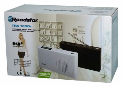 Roadstar TRA-130D+ DAB+ Taschenradio Weiß mit 20 Senderspeicher 