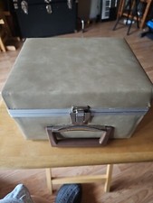 Vintage Tan/Brown Faux Leather Cassette Case, Holds 12 Cassettes. Crome
