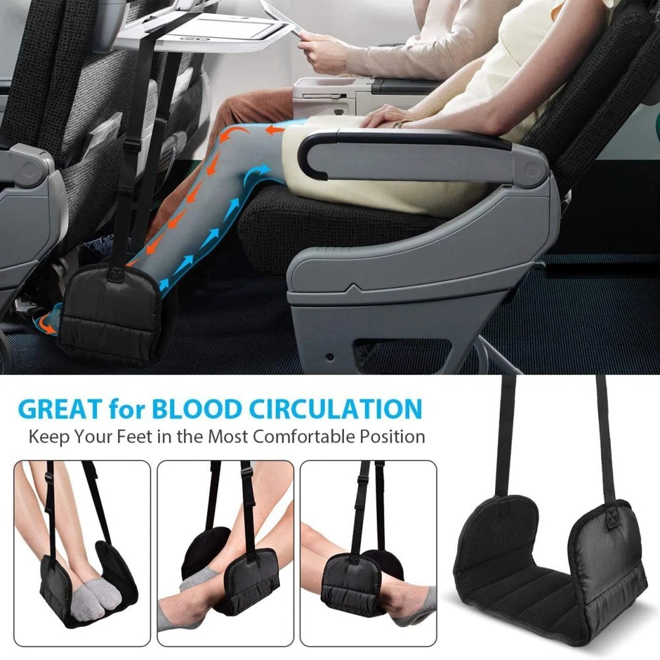 2PCS Travel Foot Rest Footrest Leg Pillow Flight Memory Foam Cushion Hammock AU - image 3 of 4
