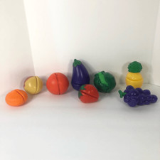 Lot pretend play food cut veggie fruit hook loop fastener 8 different fruits