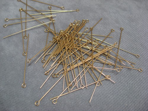 Gold-Filled Headpin with Loop 1 " long 24 Gauge Loose Beads - Picture 3 of 3