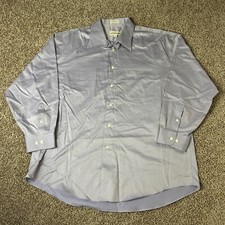 Pronto Uomo Mens Dress Shirt Size 17.5 32/33 80s Two Ply Perfect Twill EUC