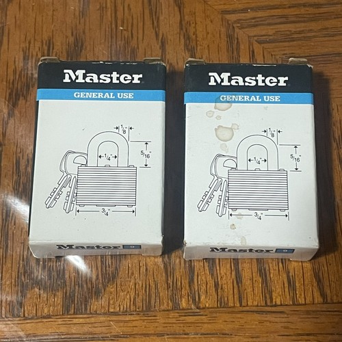 Vintage Master Mini Lock Cub Padlock # 9 With 2 Keys Lot of 2 NOS - Picture 5 of 7