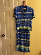 Vintage Halmode Petites Women's Size 10 Two Piece Matching Dress Outfit