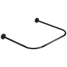 Stainless Steel U Shaped Shower Curtain Rod 110cm Width Black