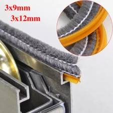 3x9/12mm Sliding Door Window Brush Pile Draught Excluder Seal Film Weather Strip