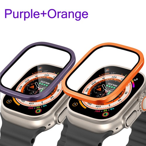 1/2PCS For Apple Watch Ultra 49mm Case Metal Tempered Glass Screen Protector - Bild 38 von 47