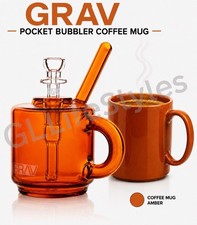GRAV® TAZA DE CAFÉ BURBUJEADOR DE BOLSILLO, MINI PIPA DE AGUA, BONG, MAGNÍFICO COLOR ÁMBAR