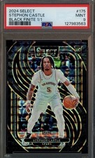 2024-25 Panini Select Black Finite Prizm #175 Stephon Castle RC Rookie 1/1 PSA 9