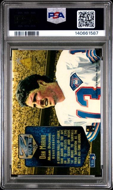 1995 Zenith Z-Team Dan Marino Miami Dolphins ZT1 PSA 8 view 2