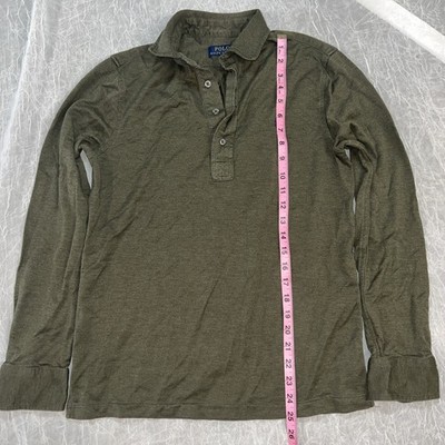 POLO Ralph Lauren Hunter Green Mens Small 100% Cotton Collared Tee Shirt