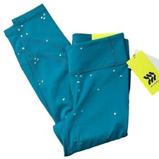 All in Motion Girls' Teal Blue Silver Star Print Leggings - Size XS - NWT