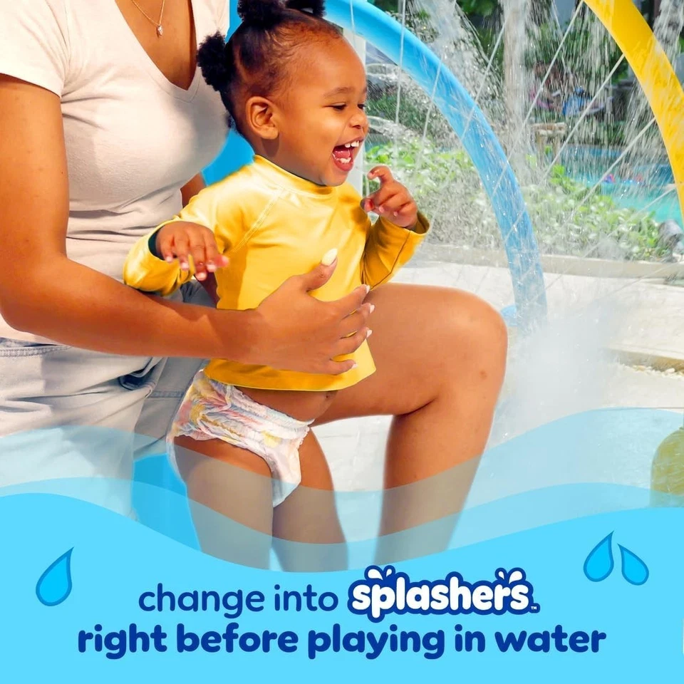 Pañales de natación Pampers - Salpicaduras - Talla M, 18 unidades, bebé desechable sin huecos Foto 2 de 4