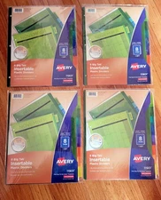 4 Packs of New Avery 8-Tab Multicoler Binder Dividers Part# 11901