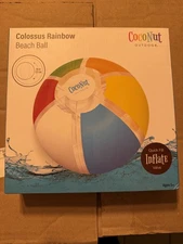 Beach Ball Coconut Outdoor Colossus Rainbow 48" Beach Ball NEW huge large ☀️