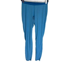 Patagonia Womens Small Leggings Blue Capilene Lightweight Base Layer Bottoms
