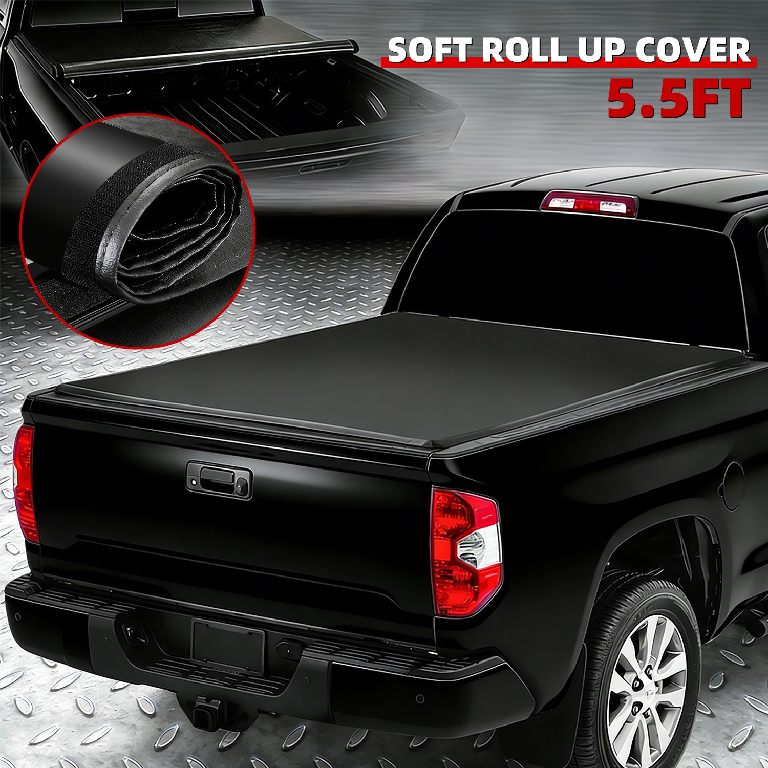 07-21 Toyota Tundra 5.5FT Tonneau Cover - Soft Vinyl Roll-Up  Drill Weatherproof