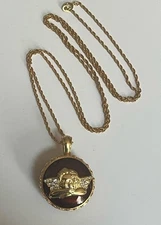 Edgar Berebi Raphael's Angels Pendant Locket Necklace Limited Edition Gold Tone