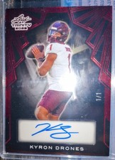 KYRON DRONES 2025 LEAF TRINITY FOOTBALL #ED 1/1 AUTO Virginia Tech Hokies