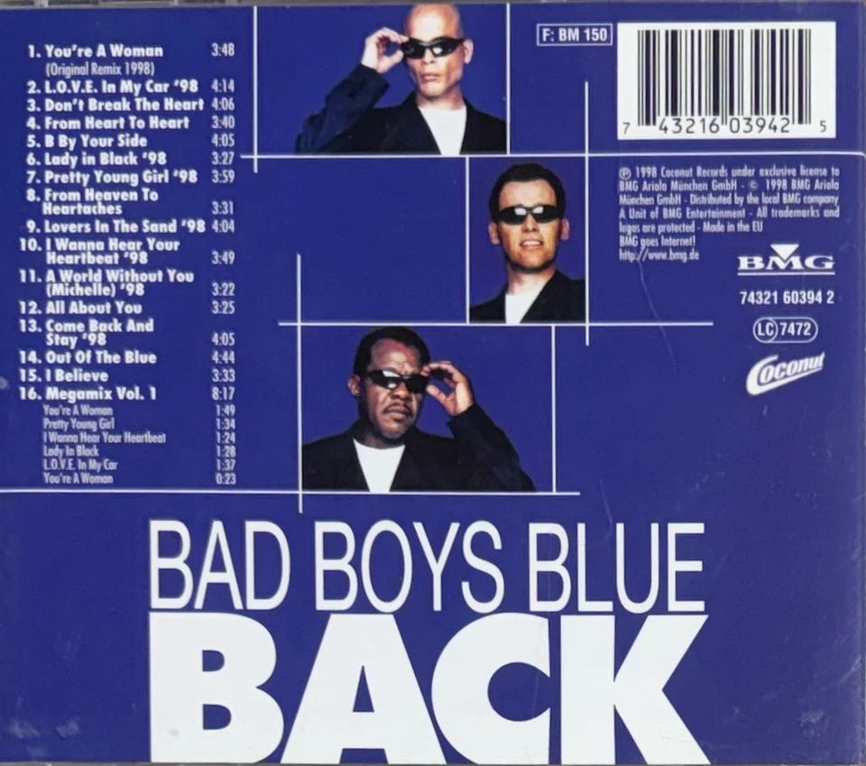 Back by Bad Boys Blue (CD, Sep-1998, BMG International) Foto 2 de 2
