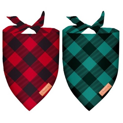 Pet Triangle Scarf, Plaid Tartan Clan Gordon Scottish Green White pet cat and 9