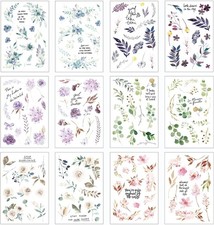 12 Sheets Rub on Transfers for Crafts Furniture 6x4 inches, Colorful