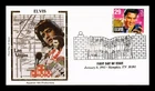 DR JIM STAMPS US COVER ELVIS PRESLEY LEGENDS OF MUSIC FDC AQUARIAN SILK CACHET