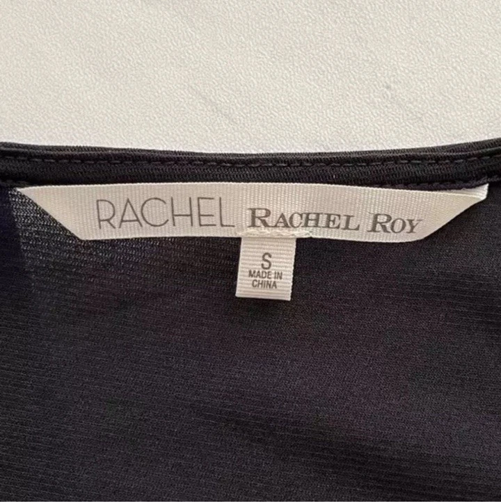 VETEMENTS Abito midi Rachel Roy donna piccolo blu senza maniche maglia greco drappeggiato colorblock