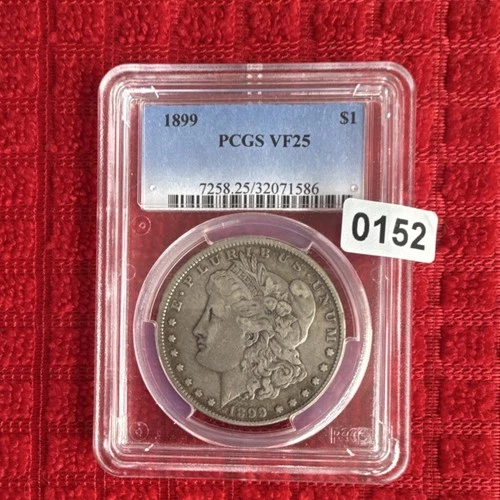 1899 Morgan Silver Dollar $1 PCGS VF25 Philadelphia ref #152