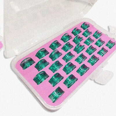 28-Piece Plastic Bobbin Set for Sewing Machines