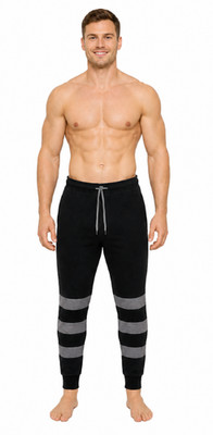 Umbro Comfort Control Jersey Pants-Tapered-Pockets-Button Fly-Black & Grey-NWT