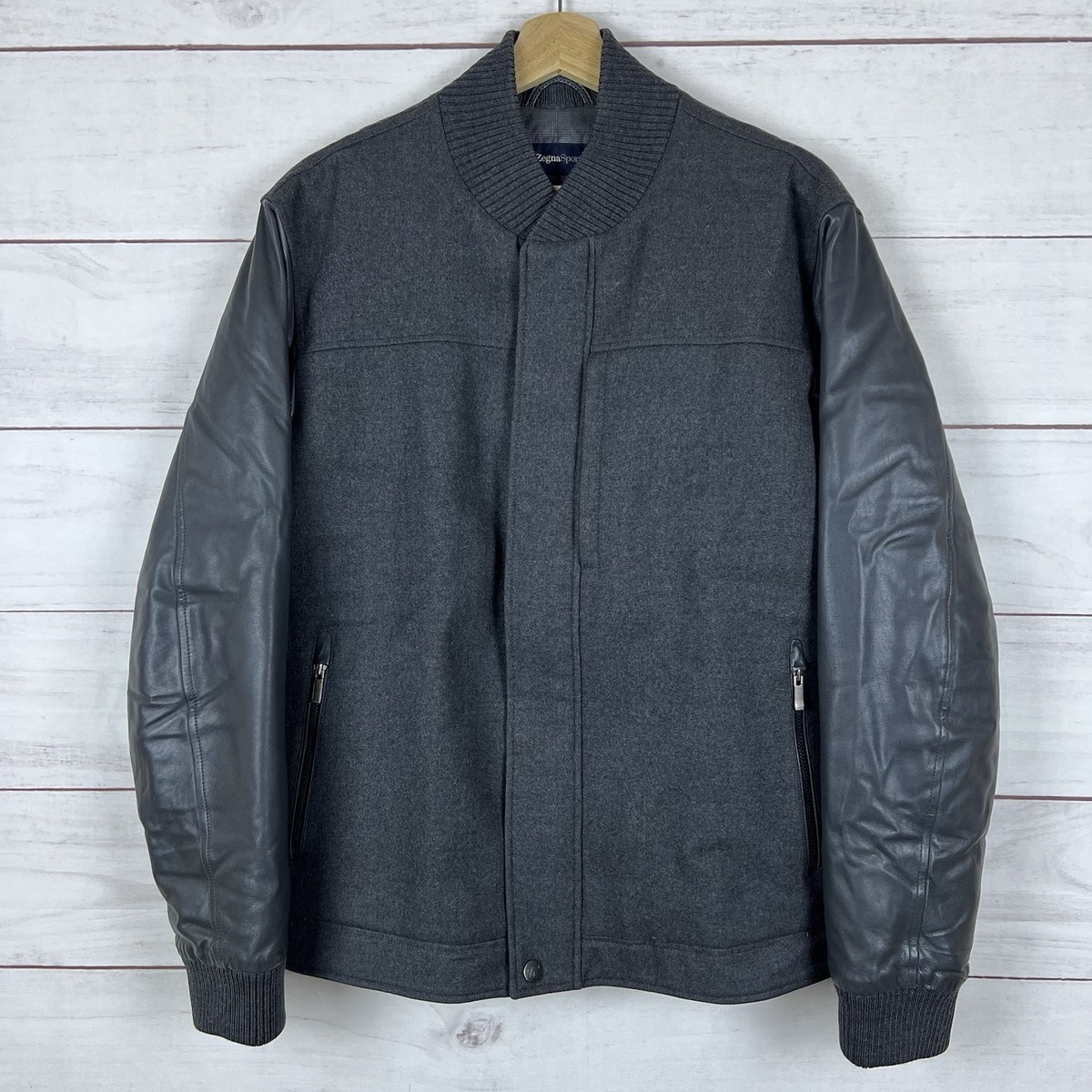 Eremenegildo Zegna サイズAB7 ウール100 ダークグレー Zegna Sport Wool Thermore Bomber Jacket Gray Size Mens Medium | eBay