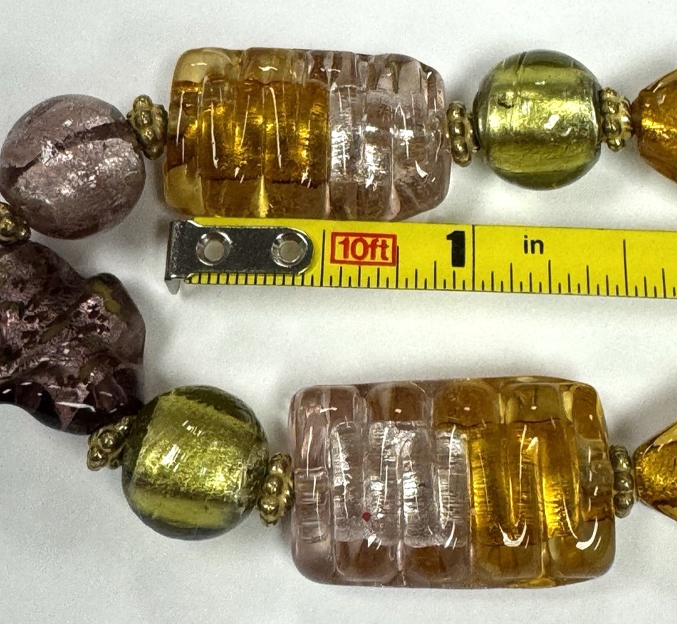 Pulsera Gruesa de Cuentas de Vidrio Tono Dorado Artesanal Boho Hippie Terroso Metálico Foto 3 de 4