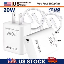 20W USB C Fast Charger for iPhone 16 15 14 13 PD 3.0 Wall Adapter  2 Cables