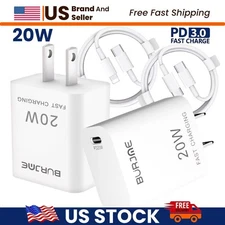 20W USB C Fast Charger for iPhone 16 15 14 13  PD 3.0 Wall Adapter + 2 Cables