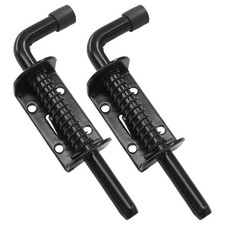 2pcs 5 inch Spring Loaded Barrel Bolt Latch Pin, Black Carbon Steel, Outdoo...